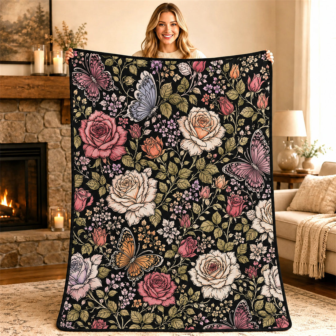 Cozy Family Picnic Blanket – Hand‑Painted, Portable & Foldable