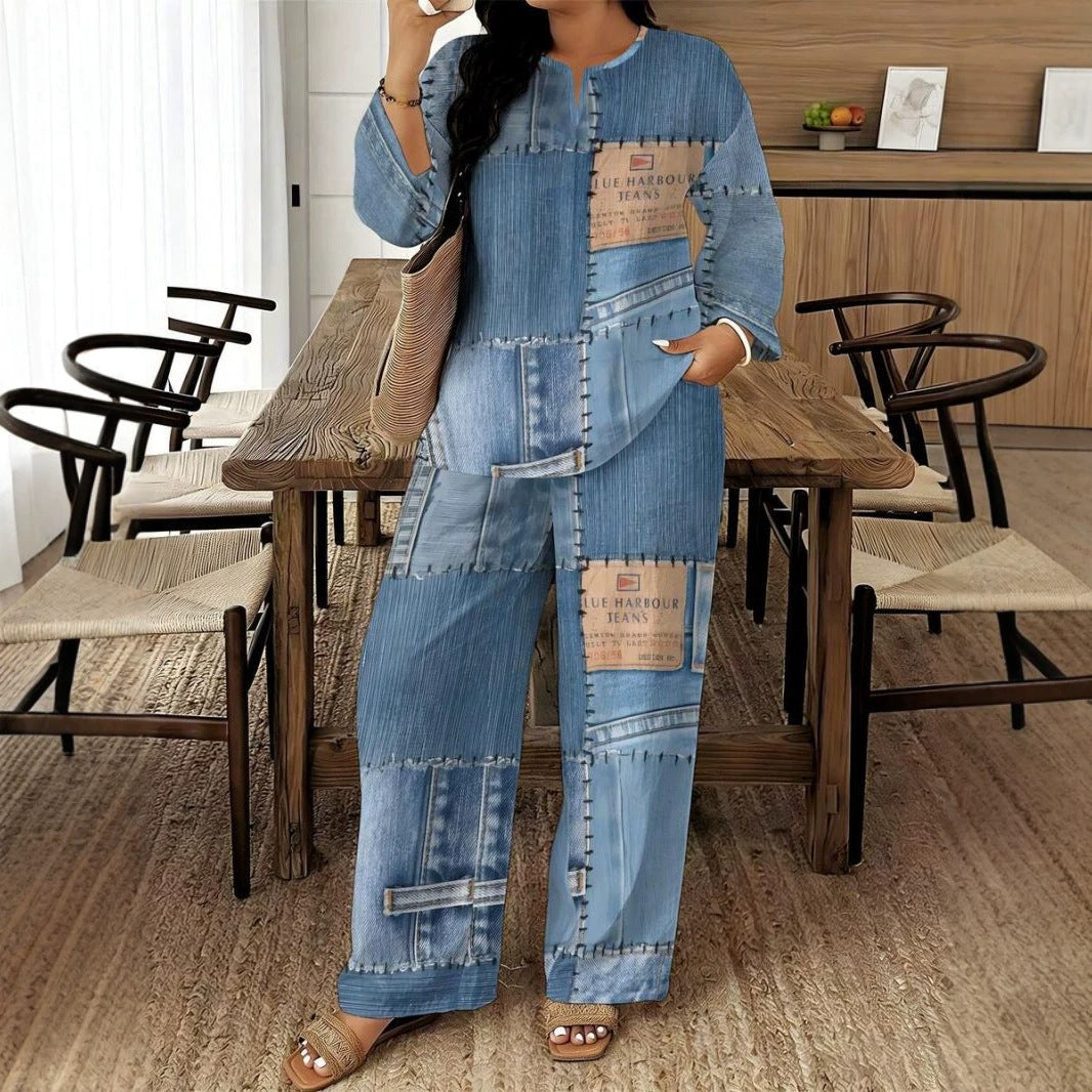 Women's Long-sleeve And Long-pants Two-piece Set