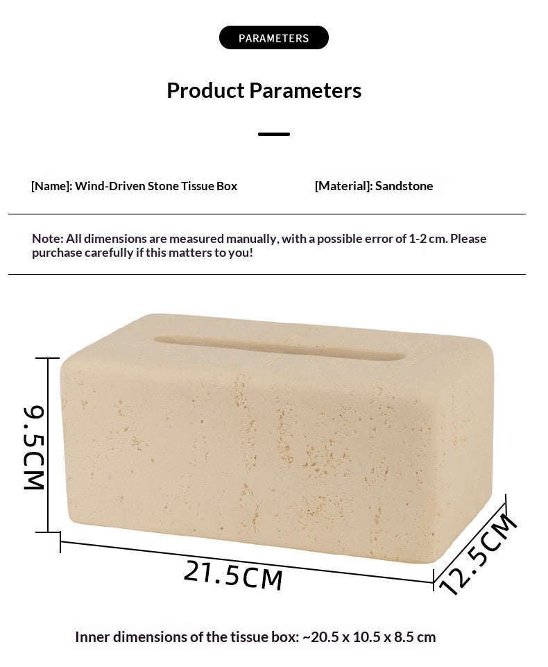 Elegant Limestone Tissue Box – Light Luxury for Living Rooms
