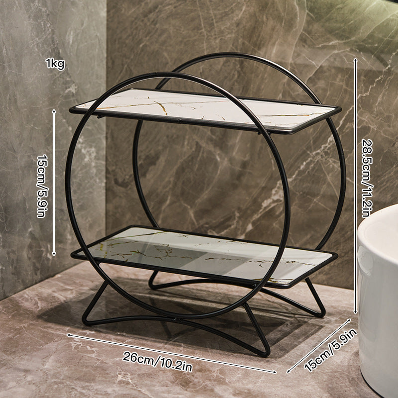 Stackable Silicone Bathroom Organizer – Double Layer, Space‑Saving Storage