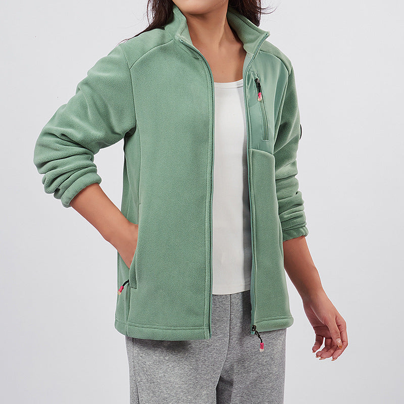 Couple’s Fleece Jacket With Stand‑Up Collar