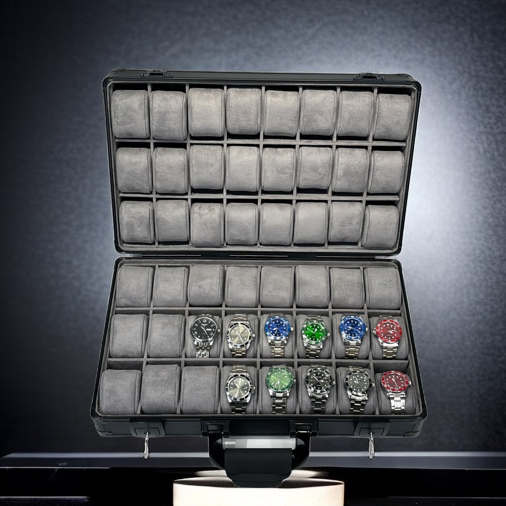 Aluminum Alloy Watch & Jewelry Storage Box – Portable Folding Travel Lunch Box