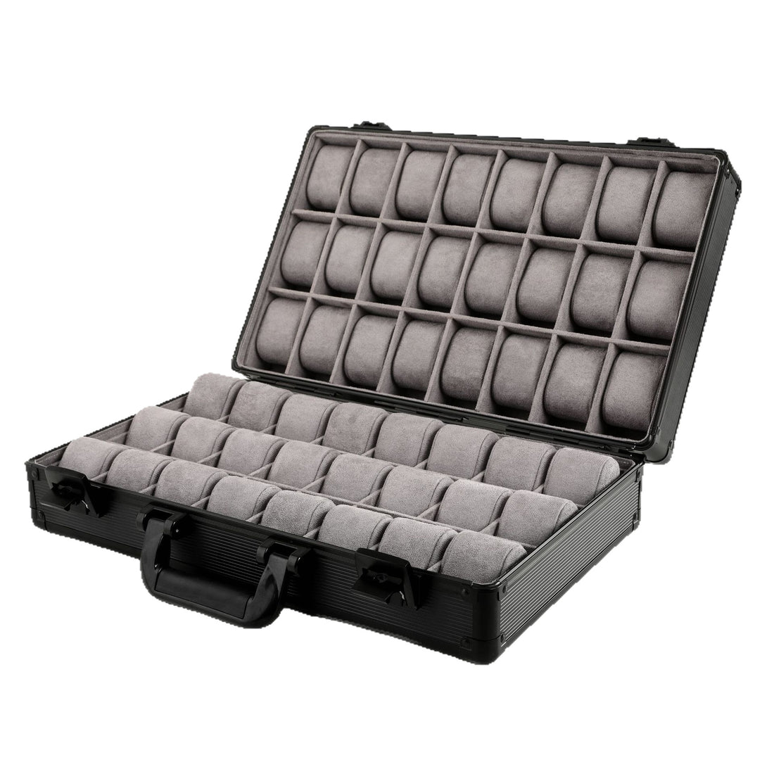 Aluminum Alloy Watch & Jewelry Storage Box – Portable Folding Travel Lunch Box