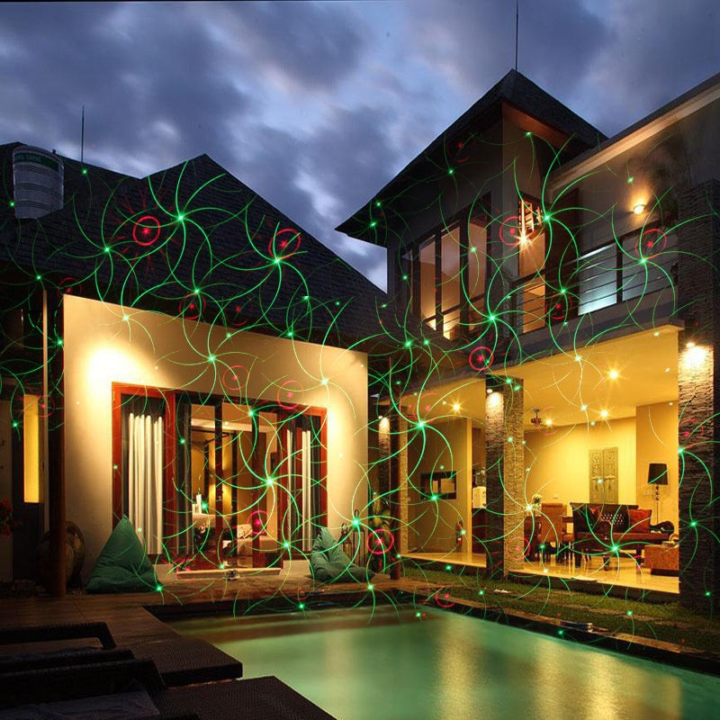 Red & Green Fiber Optic Lawn Lights - 8 Patterns, Bluetooth Voice Control