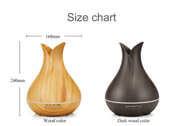 Petal Wood Grain Portable Humidifier – Quiet, Stylish, Easy to Use