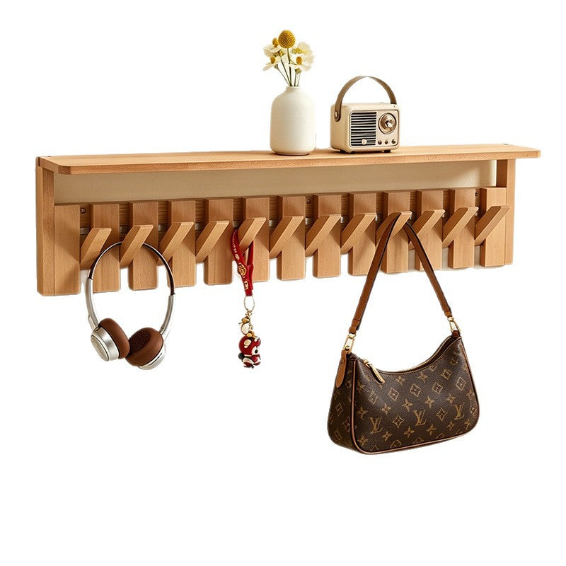 Portable Folding Travel Shoe Rack – Solid Wood Coat Rack with Piano Keys