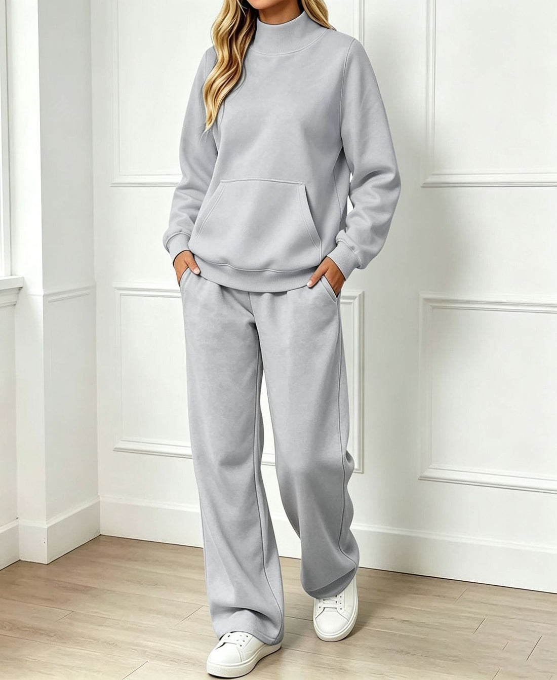 Cozy Fall Winter Mock‑Neck Sweatshirt Set