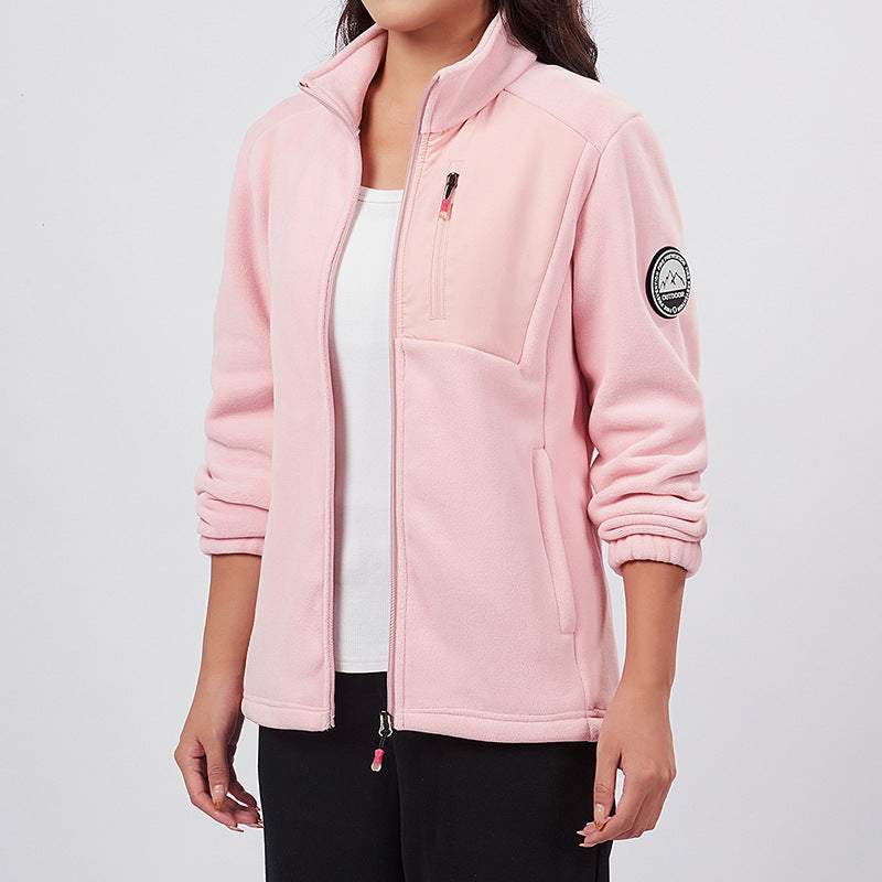 Couple’s Fleece Jacket With Stand‑Up Collar