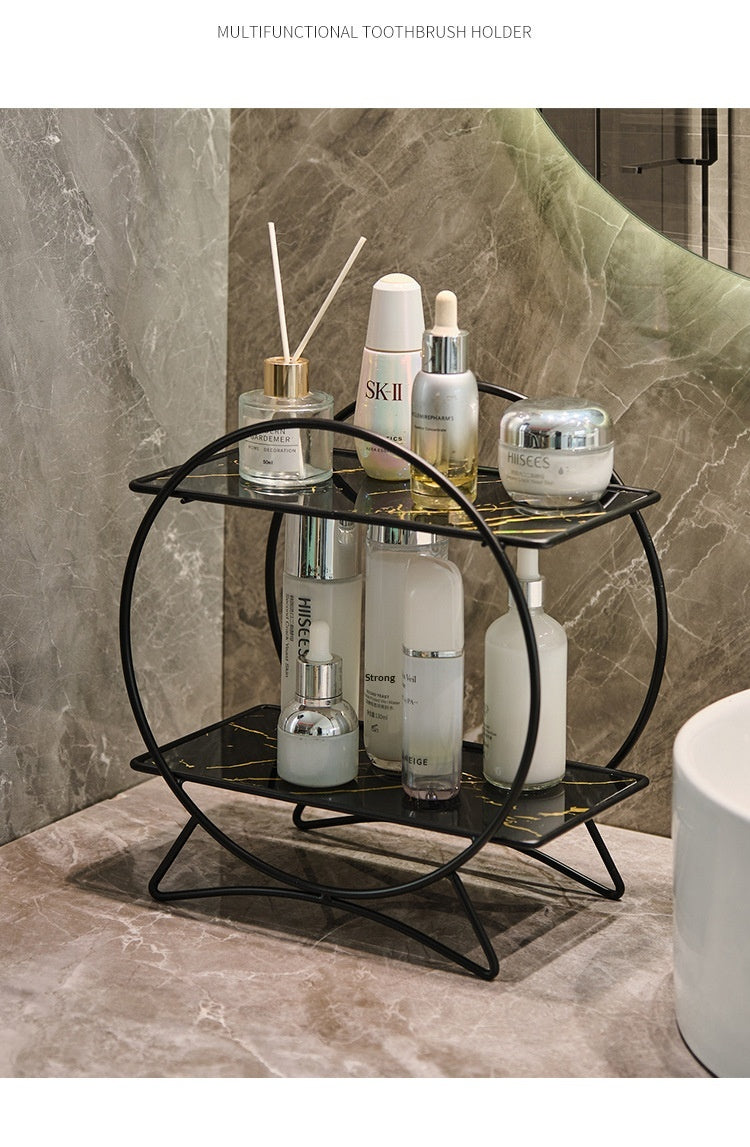 Stackable Silicone Bathroom Organizer – Double Layer, Space‑Saving Storage