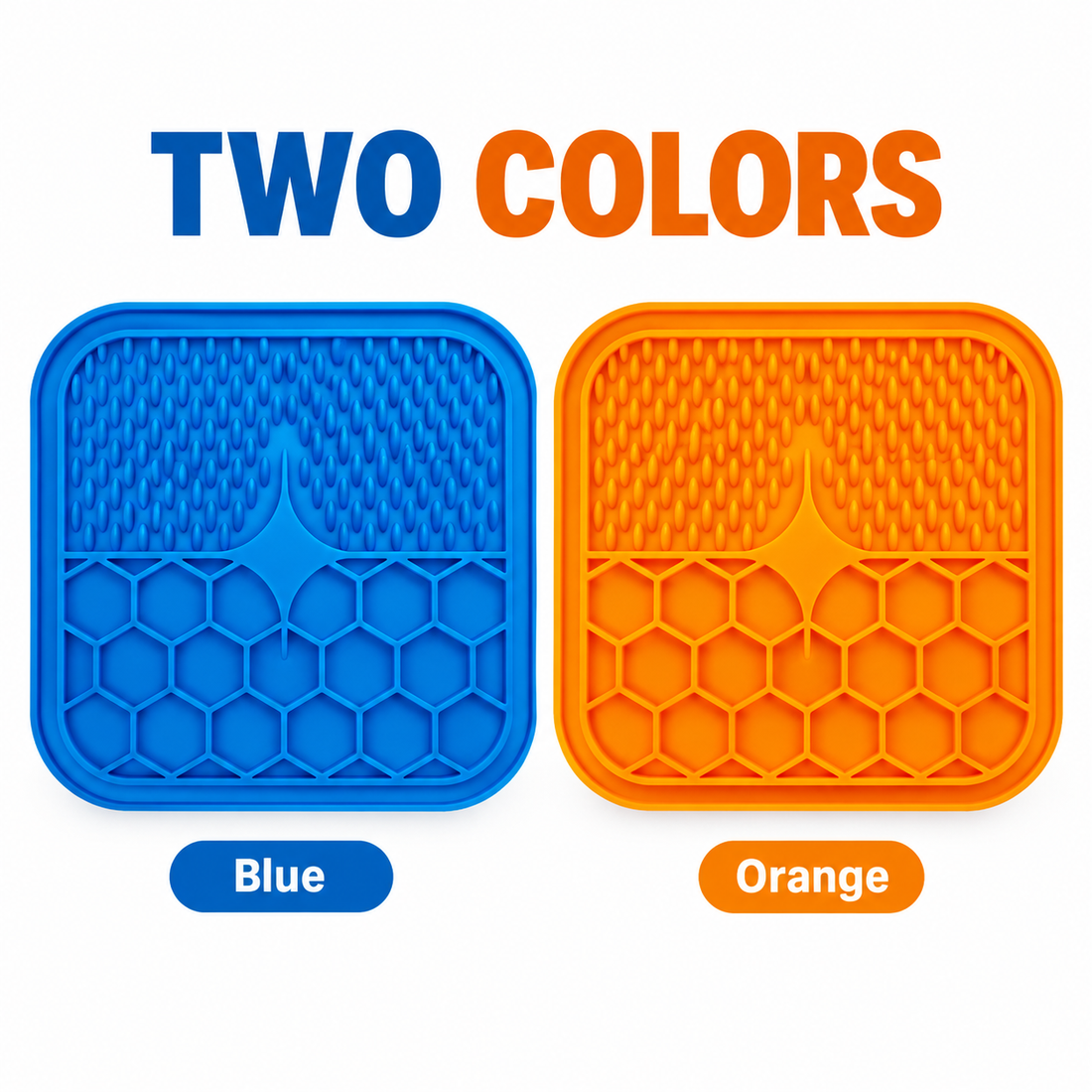 Dual Texture Pet Lick Mat For Dogs And Cats, Square Feeding Pad With S