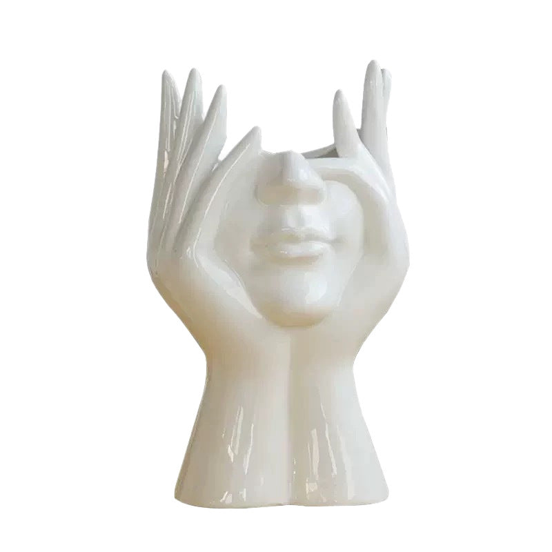 Creative Face‑Shaped Makeup Brush Holder & Portable Magnetic Phone Stand