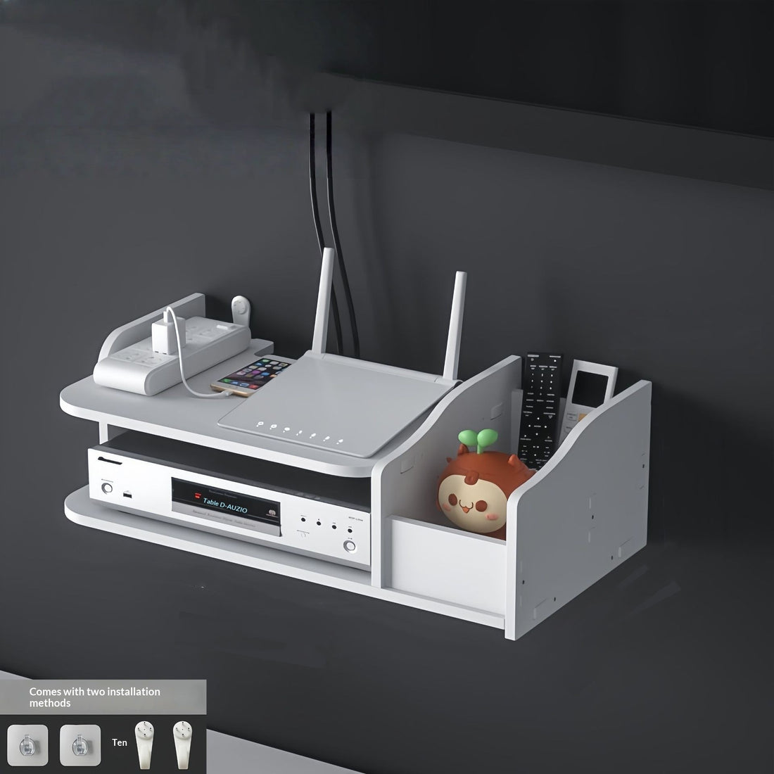 Compact Travel Shoe Rack – Wall‑Mounted Wifi Router Storage