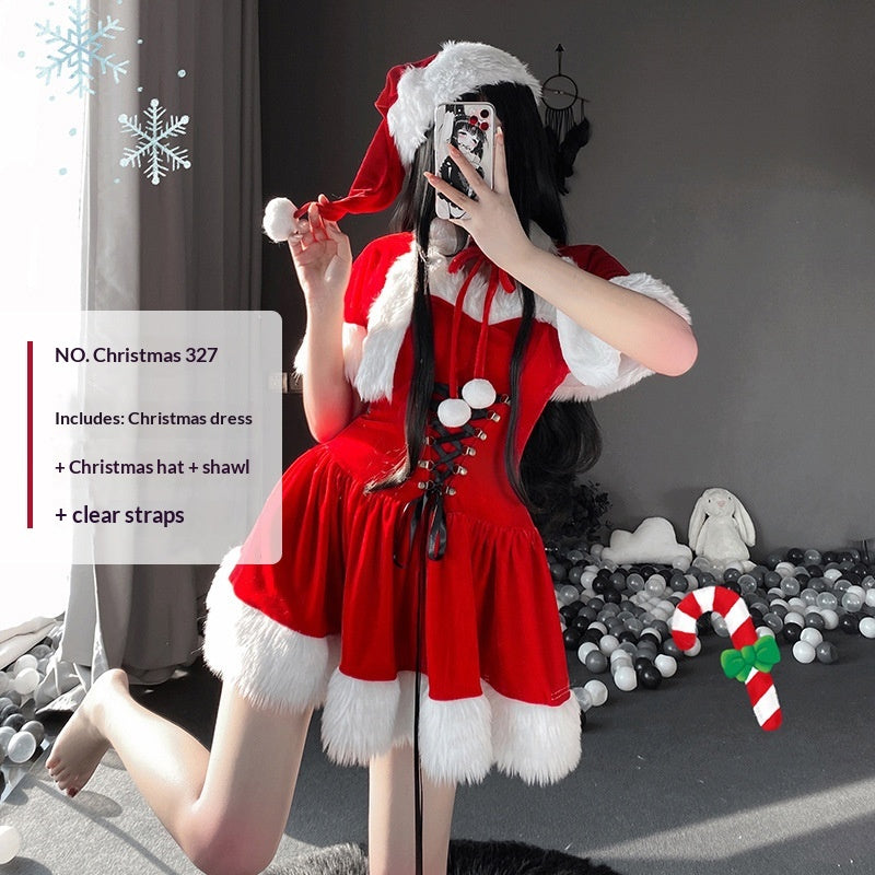 Festive Bunny Girl Cosplay Set - Cozy Holiday Uniform
