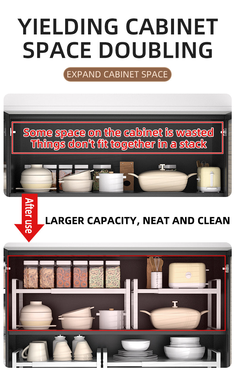 Stackable Metal Spice Rack with Adjustable Countertop Shelf