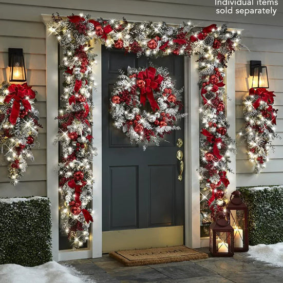 Festive Christmas Garlands – Decorative Fabric Wall Hanging