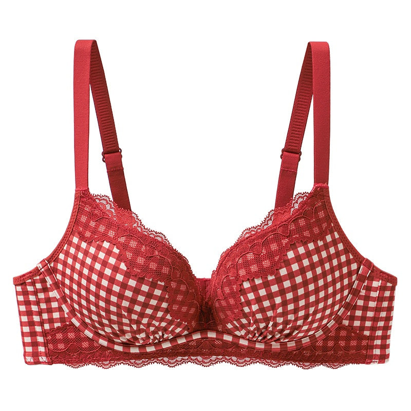Leopard Print Deep V‑Neck Bra – Peach Cups