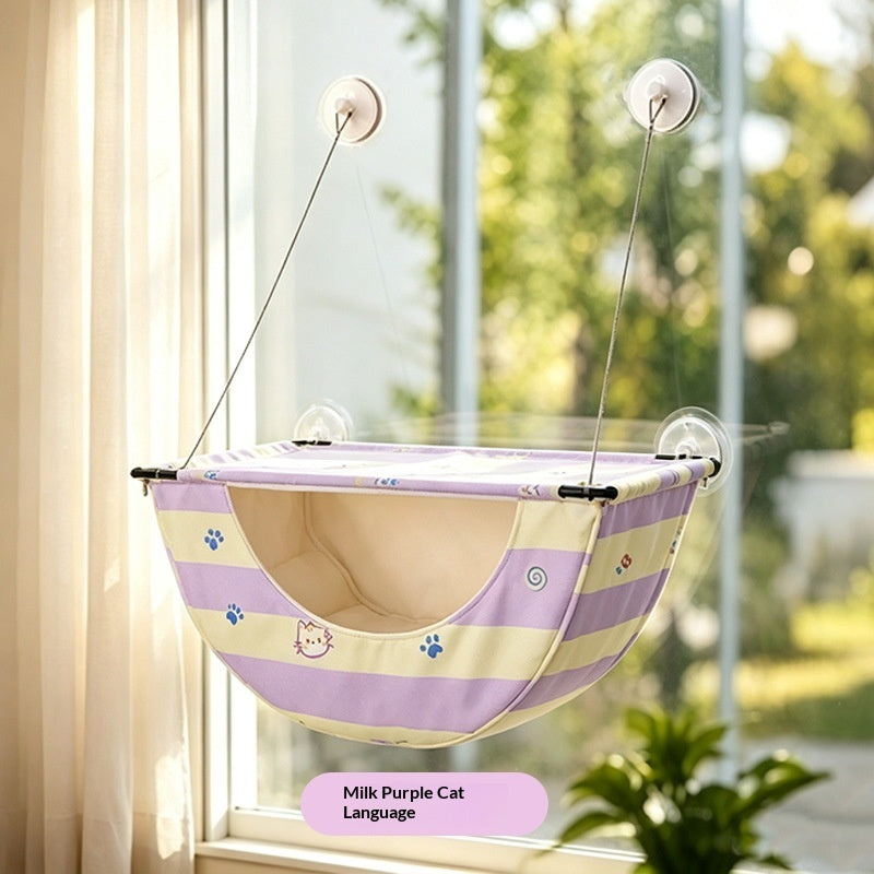 Compact Folding Cat Hammock Window Bed – Suction‑Cup Strong