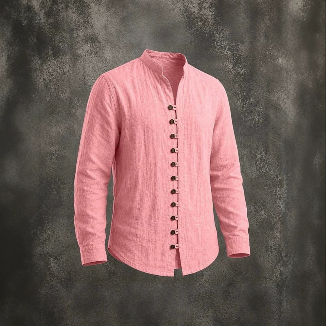 Men's Retro Stand-Neck Casual Long Sleeve Shirt