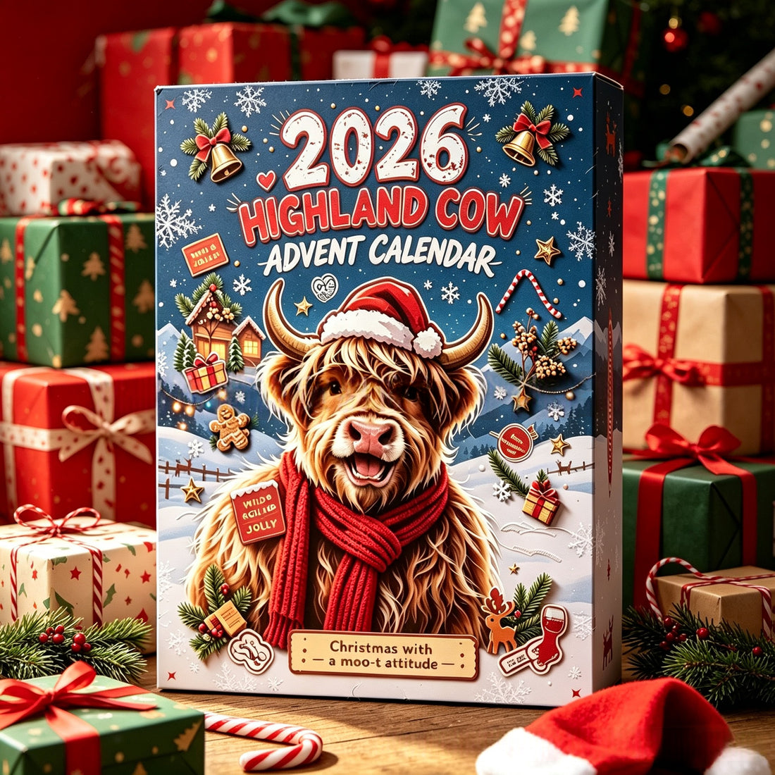 Advent Calendar for Your Desk: Highland Cow PVC