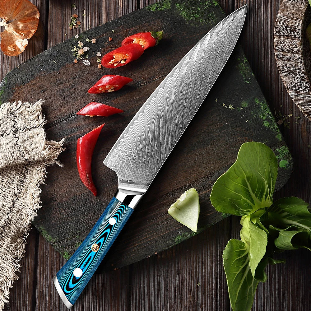 Compact Damascus Steel Chefs Knife – Pocket‑Ready Multi‑Tool