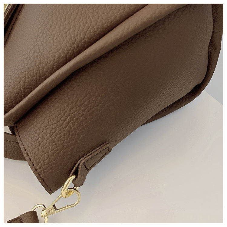 Retro Shoulder Messenger Bag – Textured Bucket Design