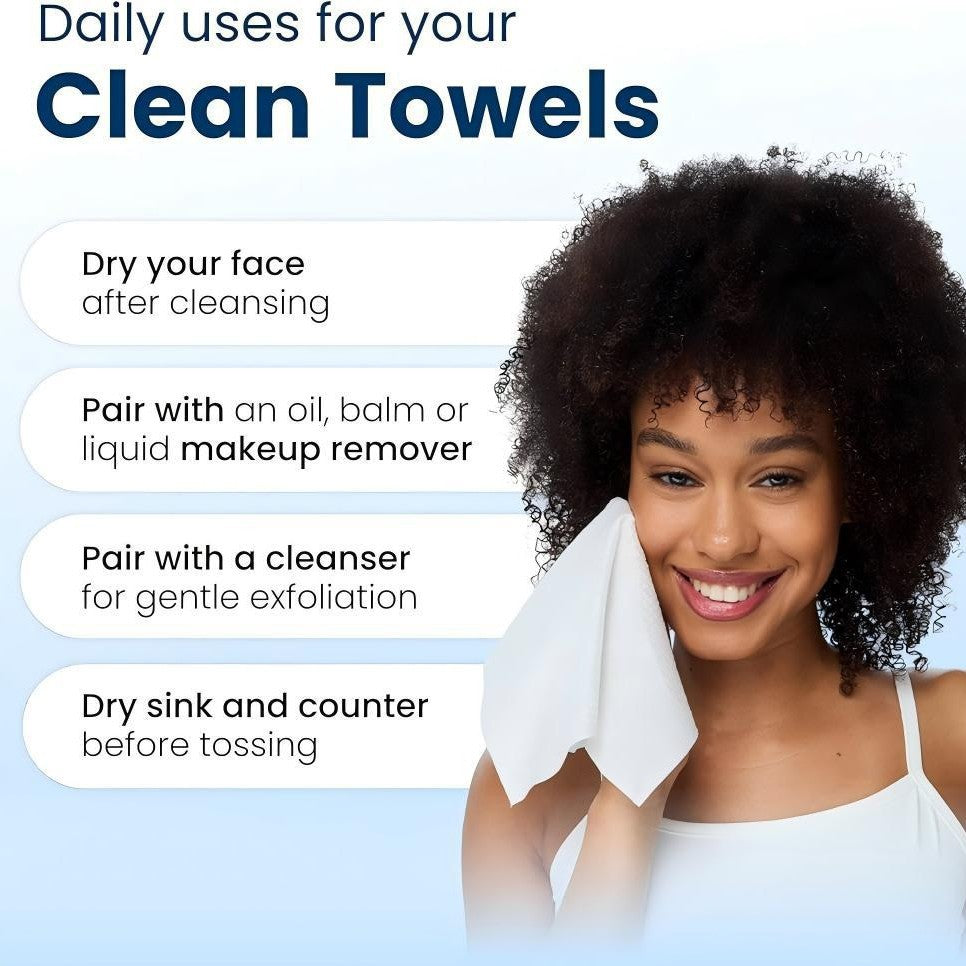 Portable 50-Pack Disposable Soft Cotton Facial Cleansing Wipes