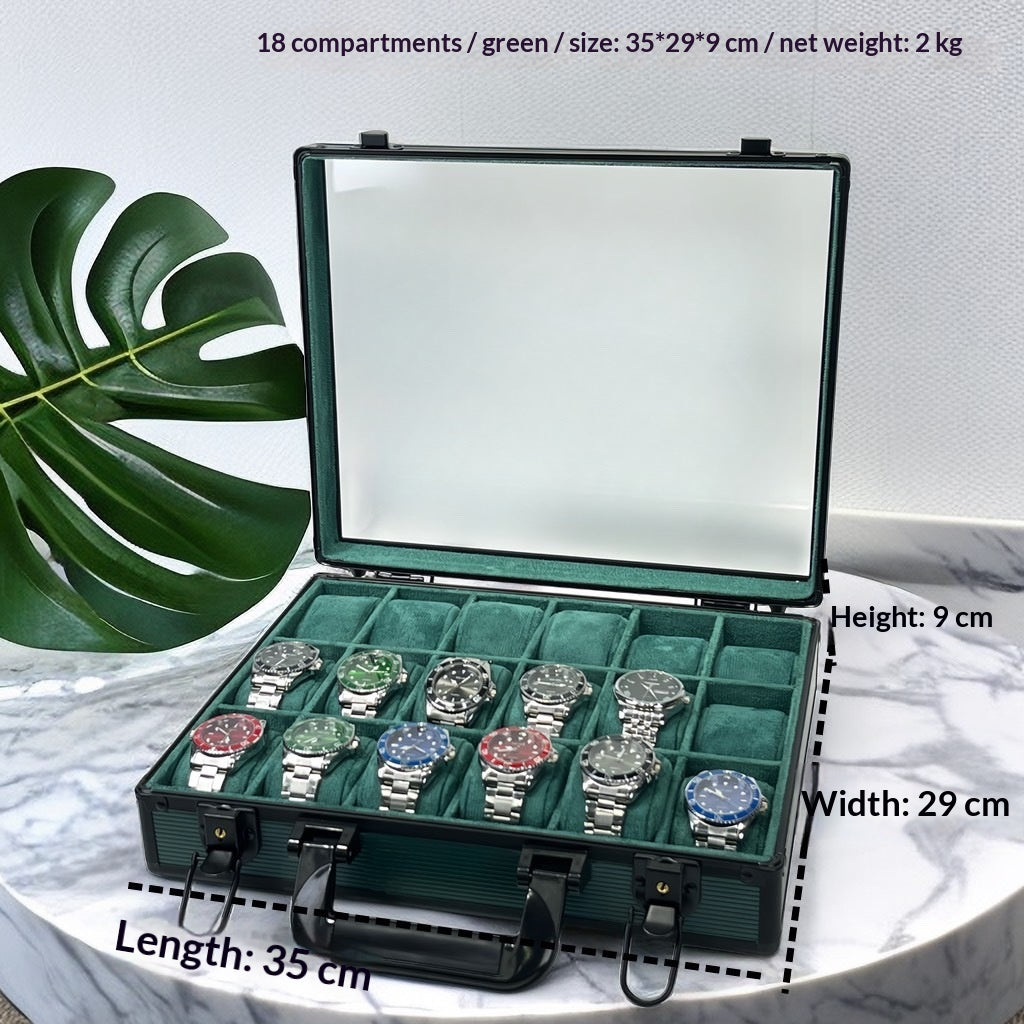 Aluminum Alloy Watch & Jewelry Storage Box – Portable Folding Travel Lunch Box