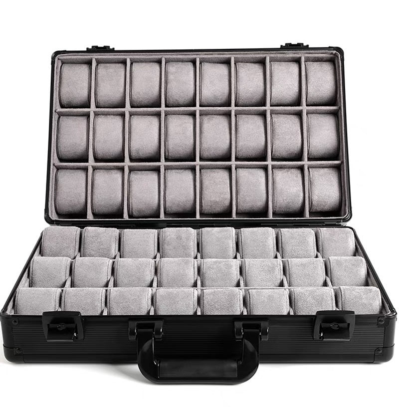 Aluminum Alloy Watch & Jewelry Storage Box – Portable Folding Travel Lunch Box