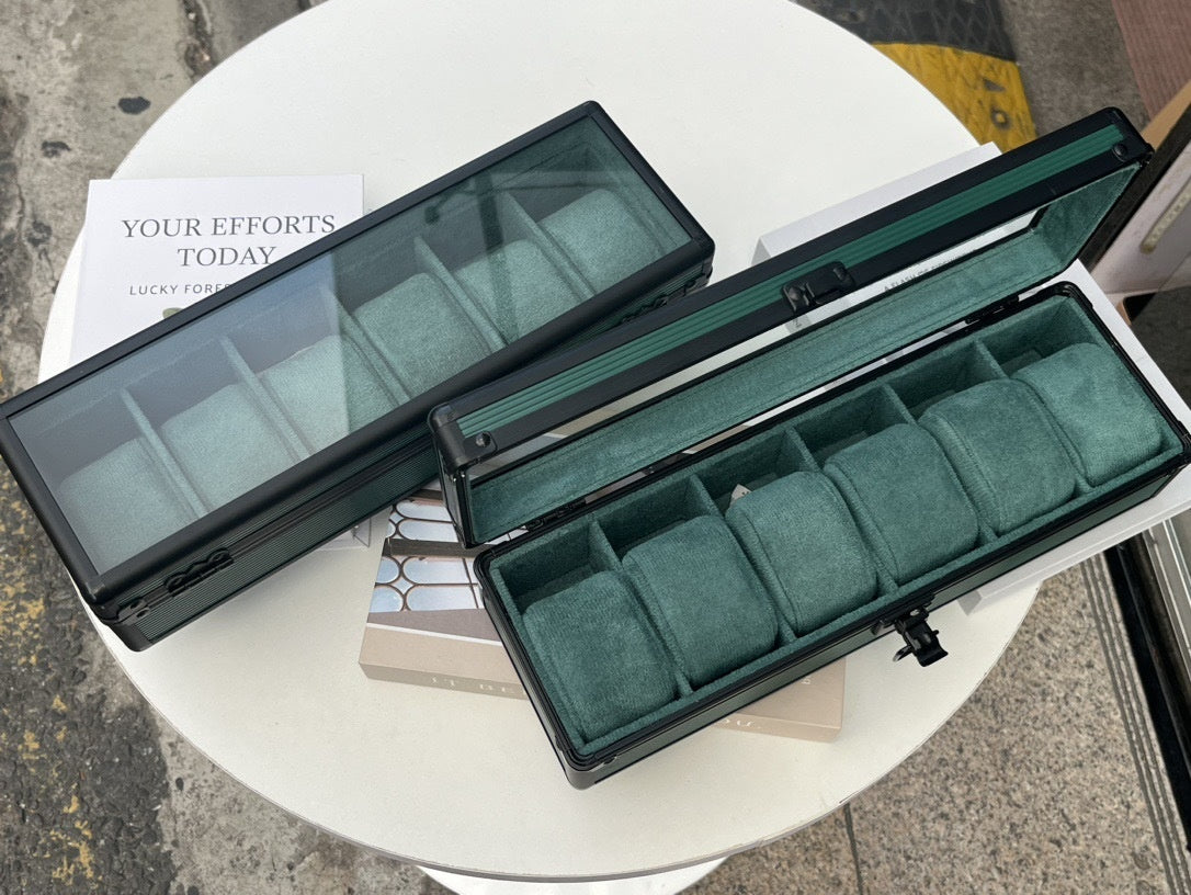 Aluminum Alloy Watch & Jewelry Storage Box – Portable Folding Travel Lunch Box
