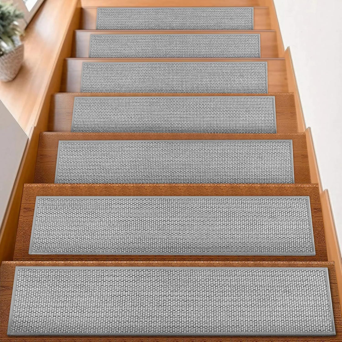 Japanese-Style Linen-Textured Non-Slip Stain-Resistant Stair Mat