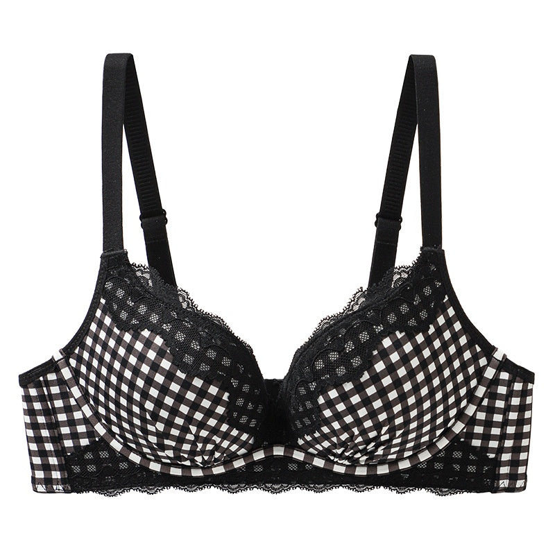 Leopard Print Deep V‑Neck Bra – Peach Cups