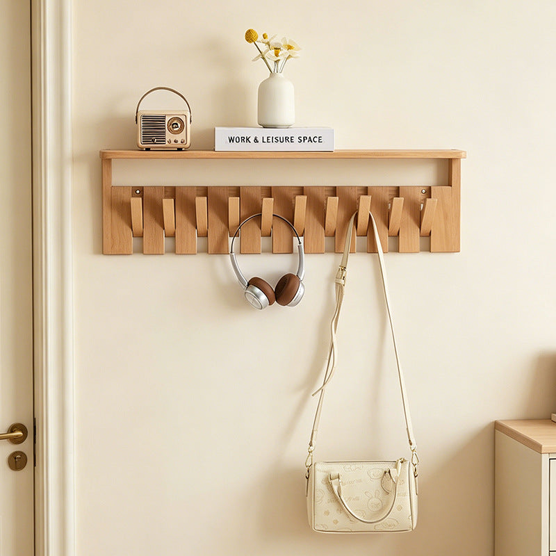 Portable Folding Travel Shoe Rack – Solid Wood Coat Rack with Piano Keys