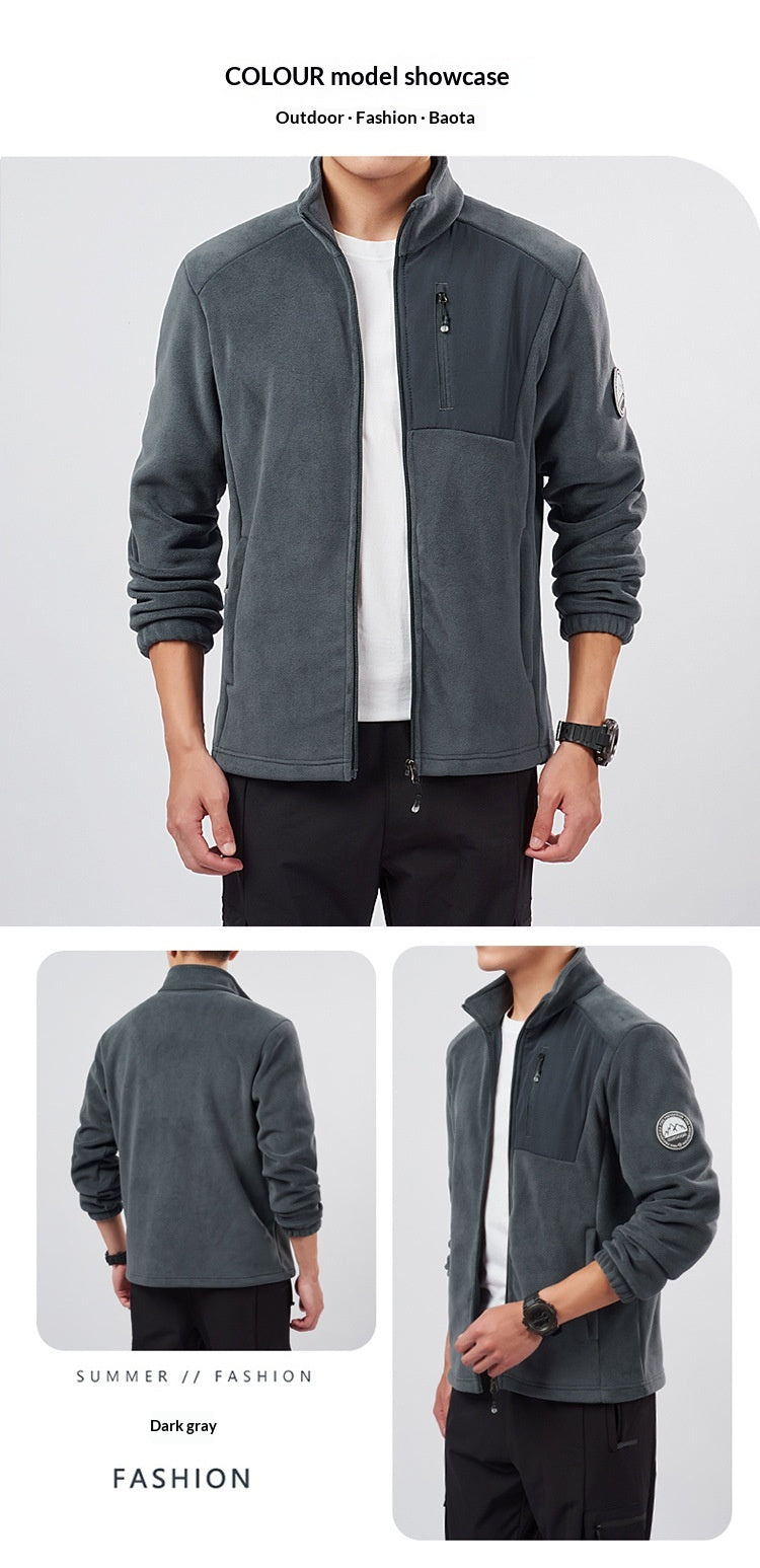Couple’s Fleece Jacket With Stand‑Up Collar