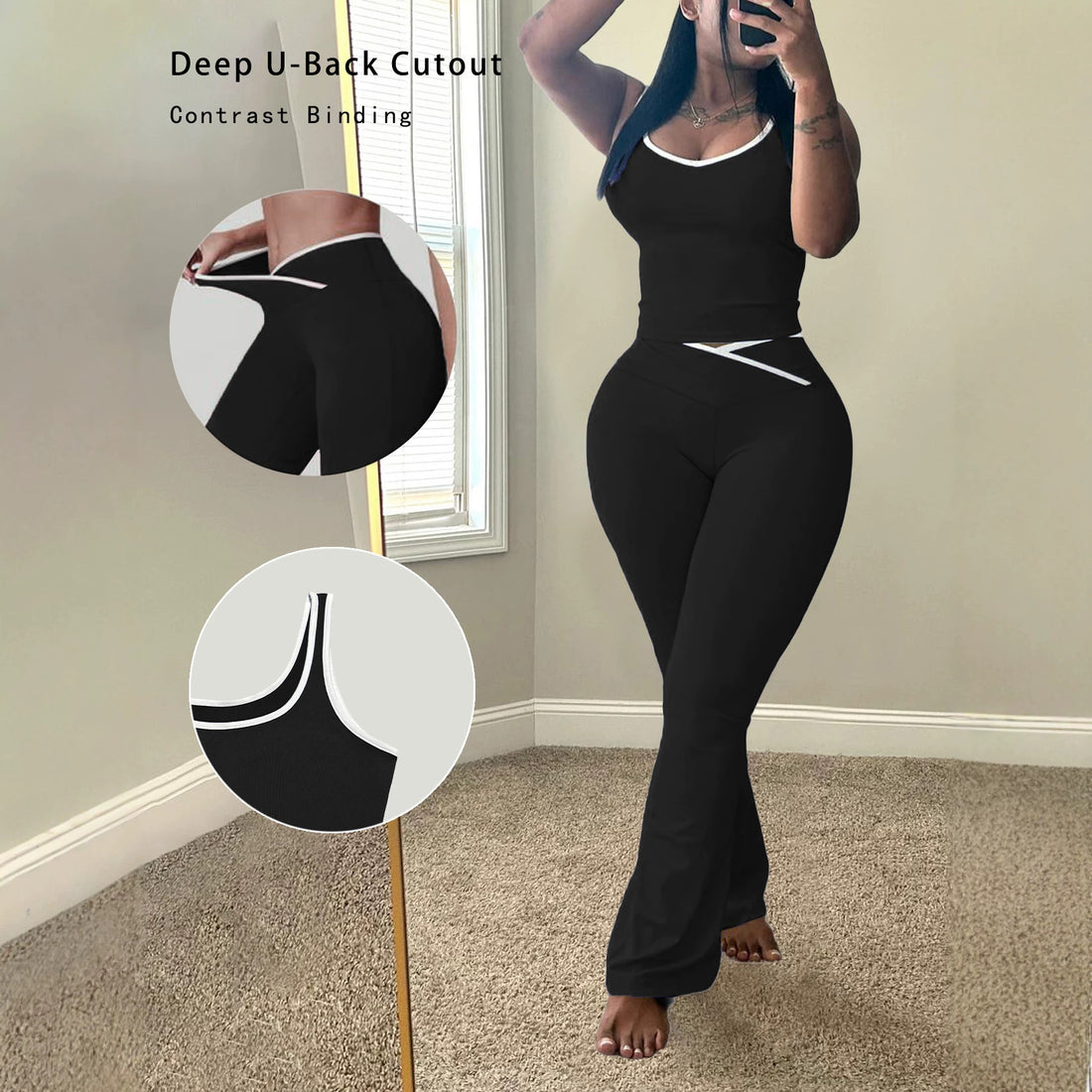 Elegant Women’s Crew‑Neck Vest & Pants Set – Soft, Stylish, Versatile