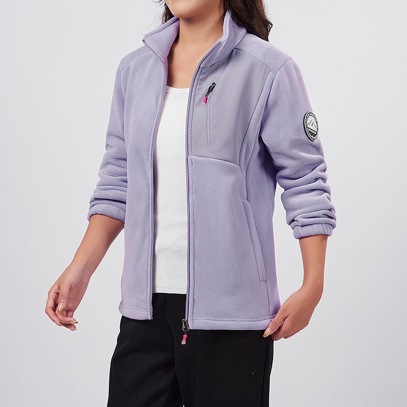 Couple’s Fleece Jacket With Stand‑Up Collar