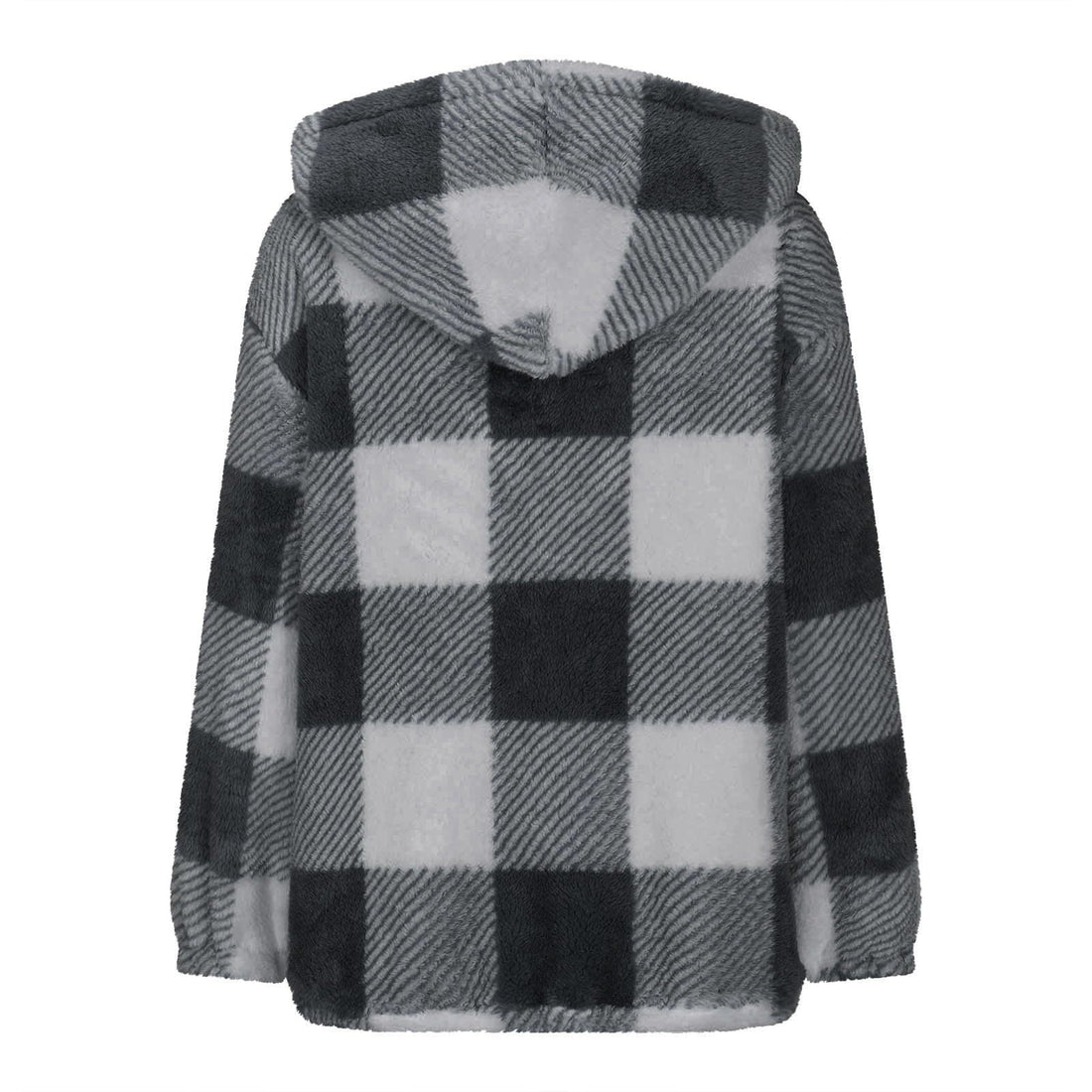 Elegant Plaid Long‑Sleeve Hooded Jacket – Cozy & Versatile