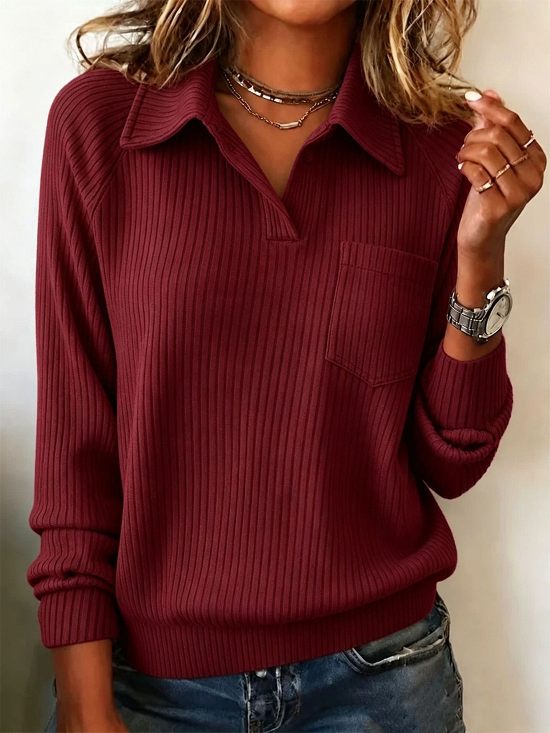Vertical Striped Lapel Shirt – Loose Long Sleeve Casual Print