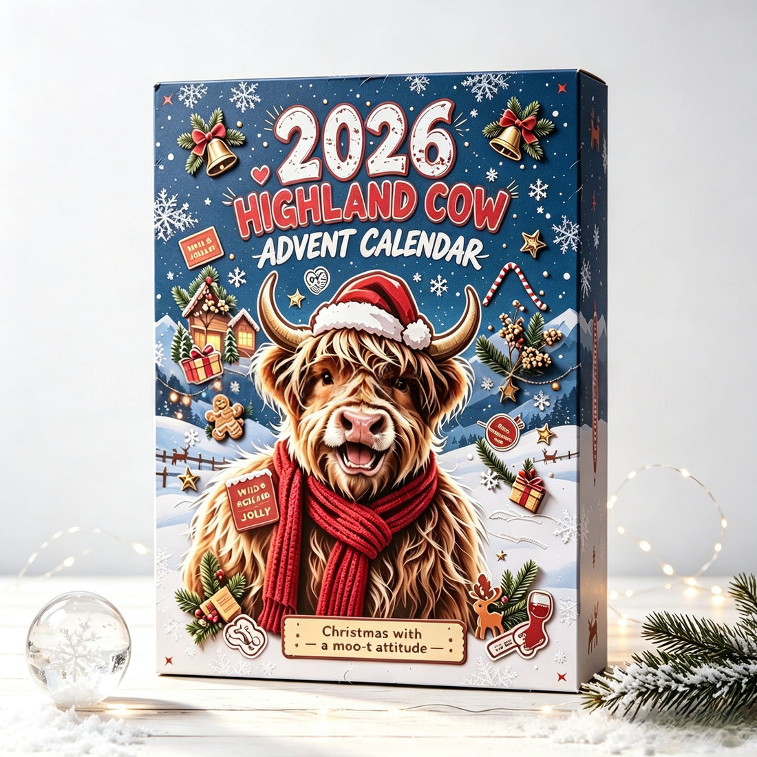 Advent Calendar for Your Desk: Highland Cow PVC