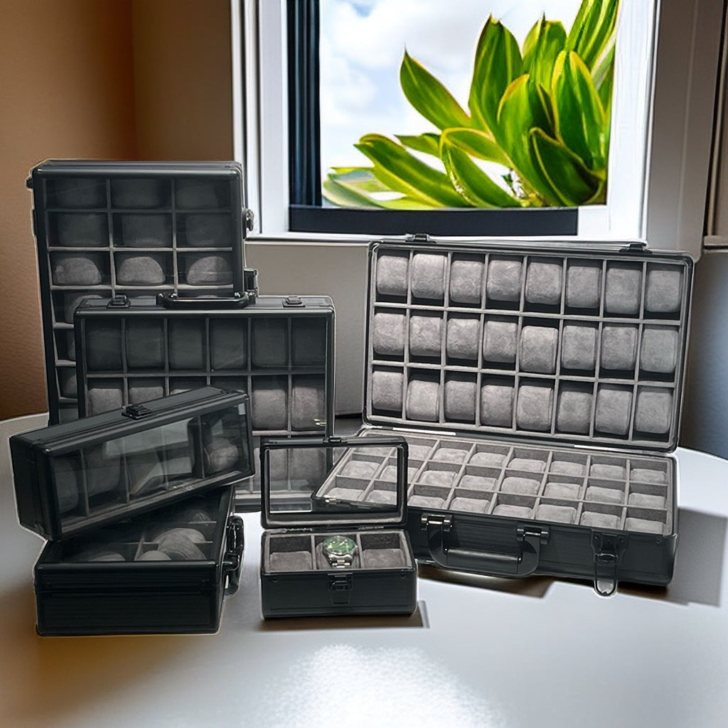 Aluminum Alloy Watch & Jewelry Storage Box – Portable Folding Travel Lunch Box