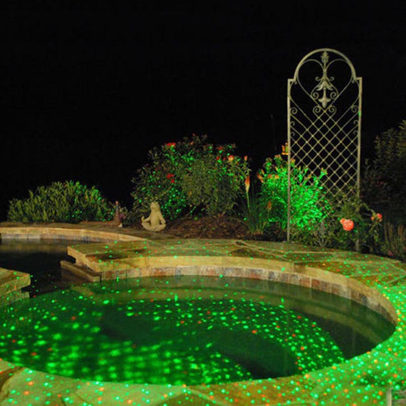 Red & Green Fiber Optic Lawn Lights - 8 Patterns, Bluetooth Voice Control