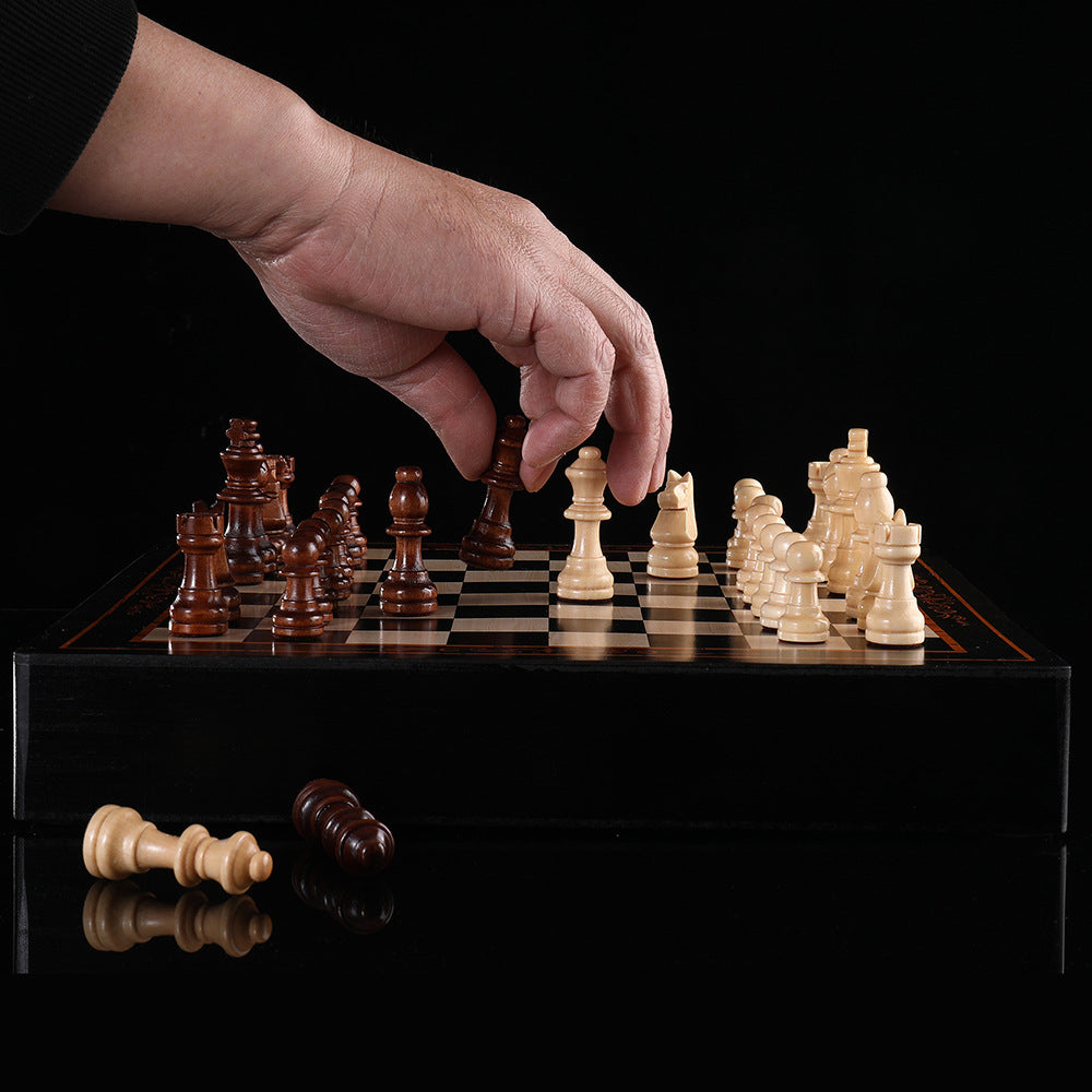 Portable Wooden Chess Set – Bamboo Cutting Board Game
