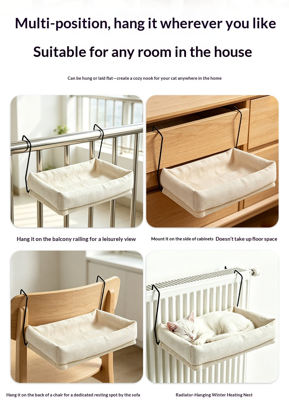 Portable Hemp Pet Hammock for Cats – Lightweight Outdoor Rest