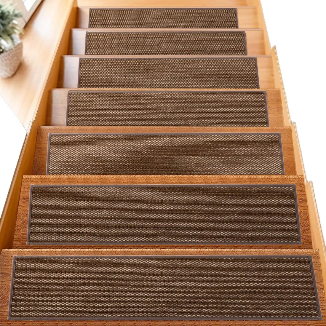 Japanese-Style Linen-Textured Non-Slip Stain-Resistant Stair Mat