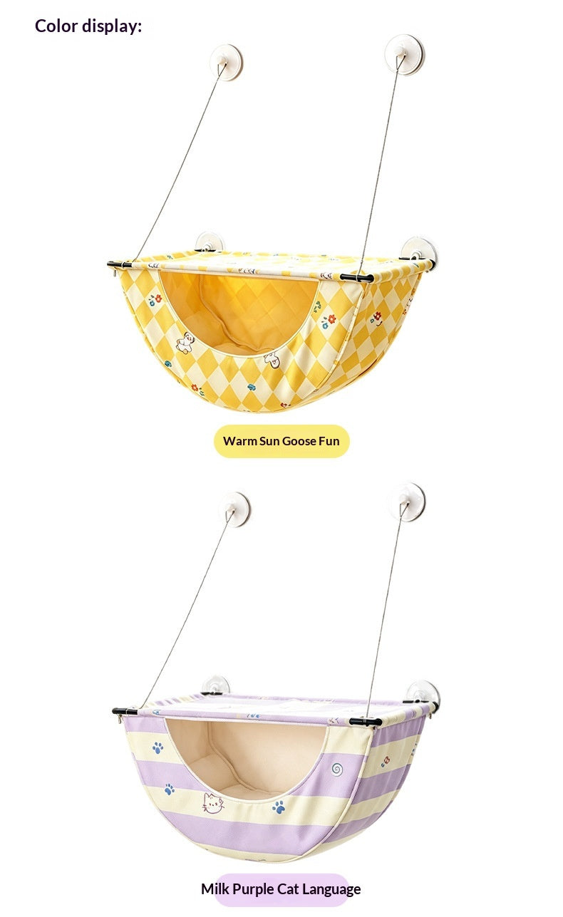 Compact Folding Cat Hammock Window Bed – Suction‑Cup Strong