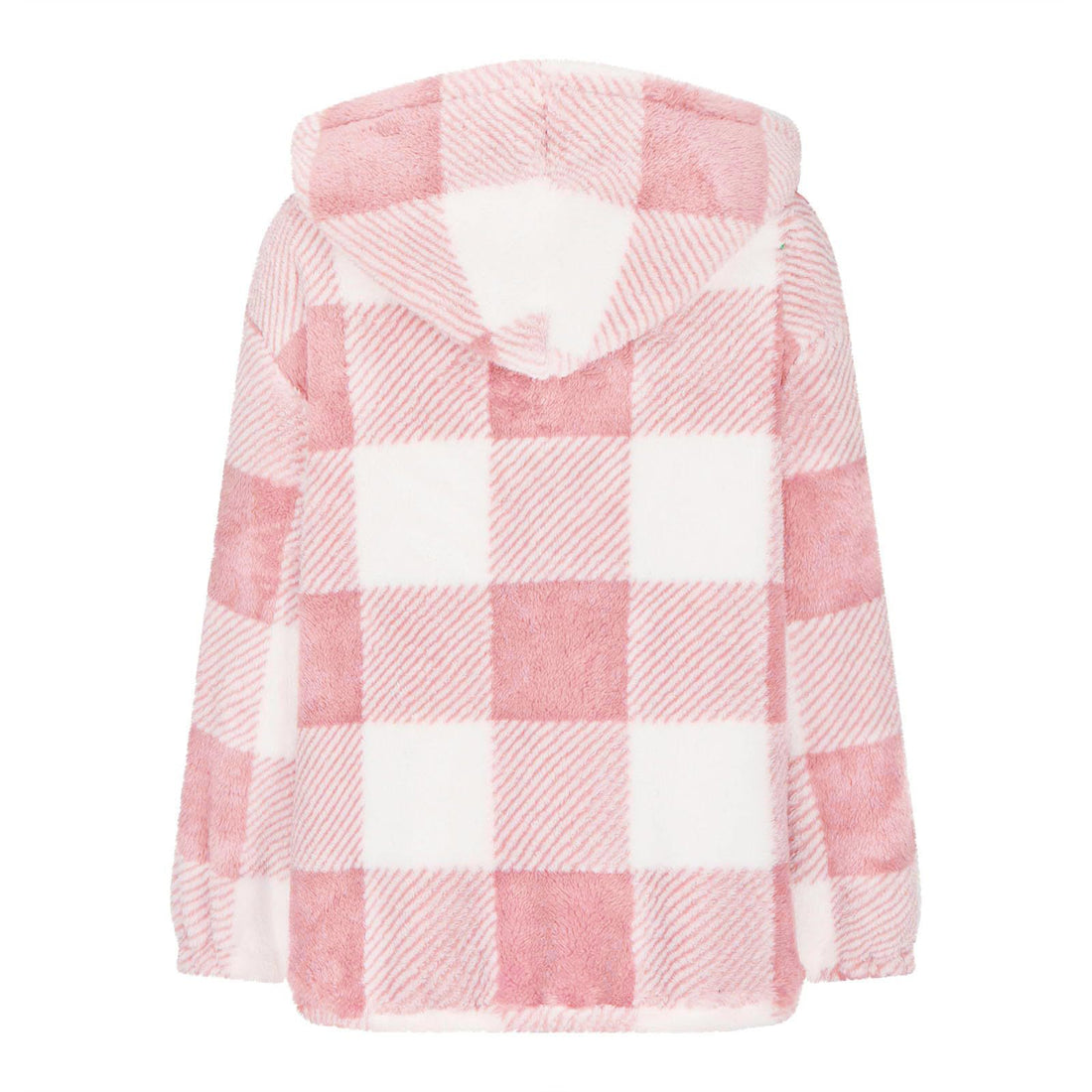 Elegant Plaid Long‑Sleeve Hooded Jacket – Cozy & Versatile