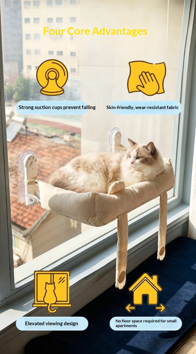 Foldable Cat Hammock with Powerful Suction Cups