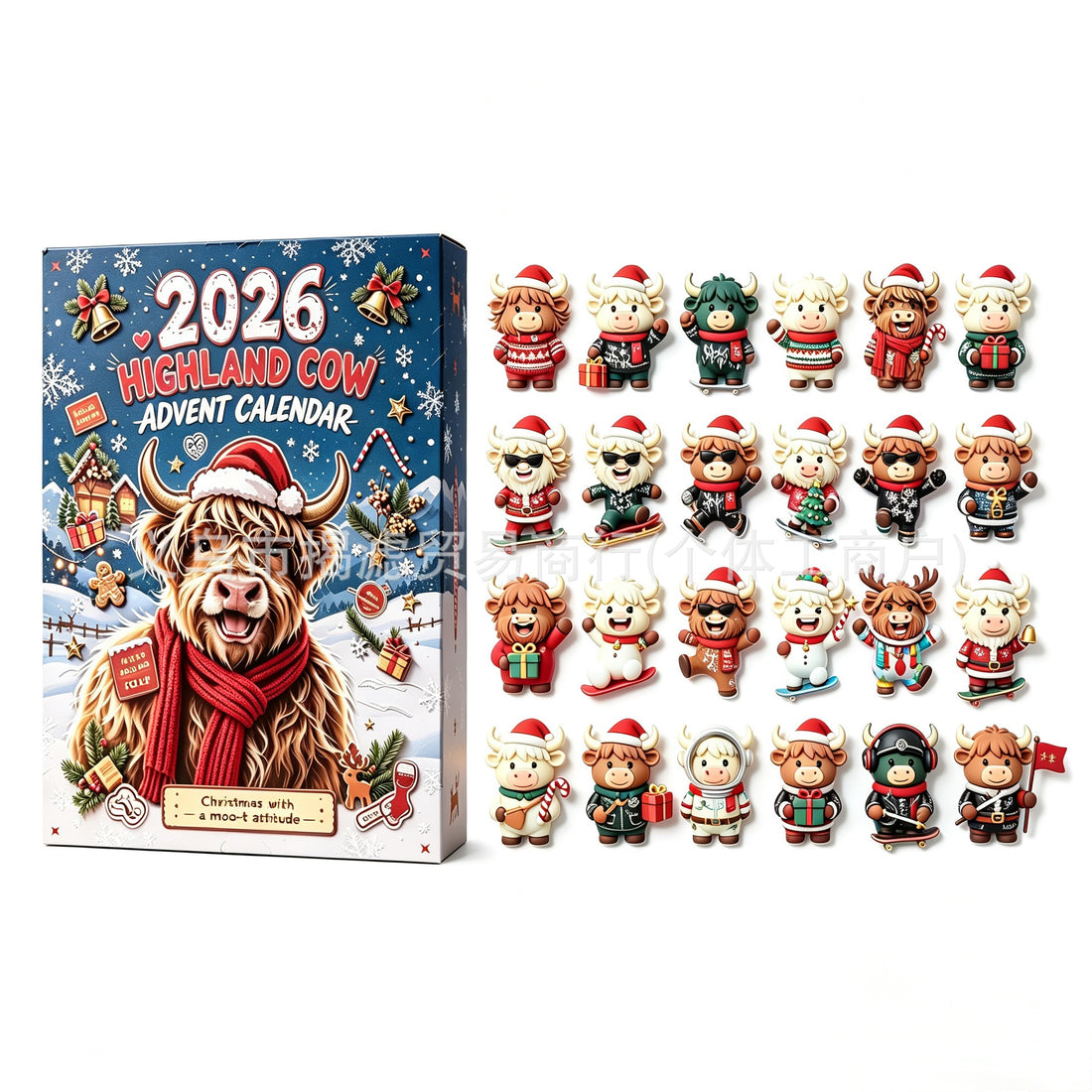 Advent Calendar for Your Desk: Highland Cow PVC