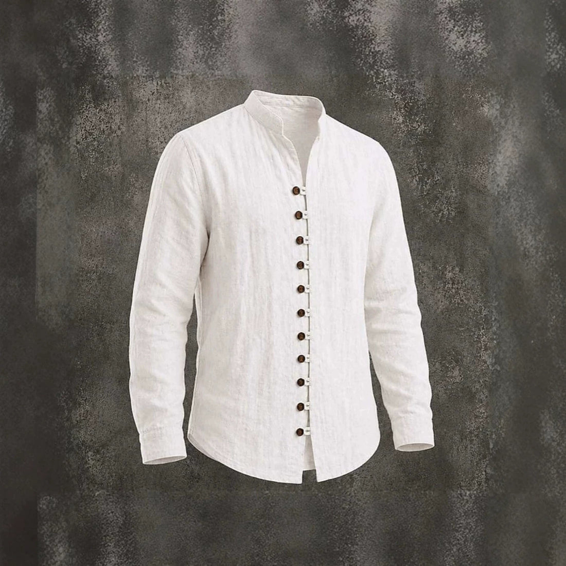 Men's Retro Stand-Neck Casual Long Sleeve Shirt
