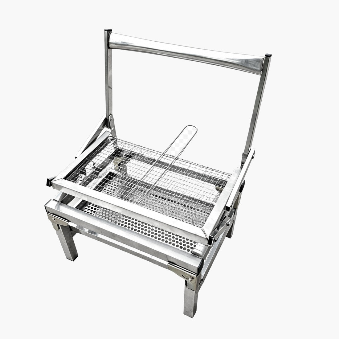 Portable Stainless Steel Folding BBQ Grill – Compact Picnic Table