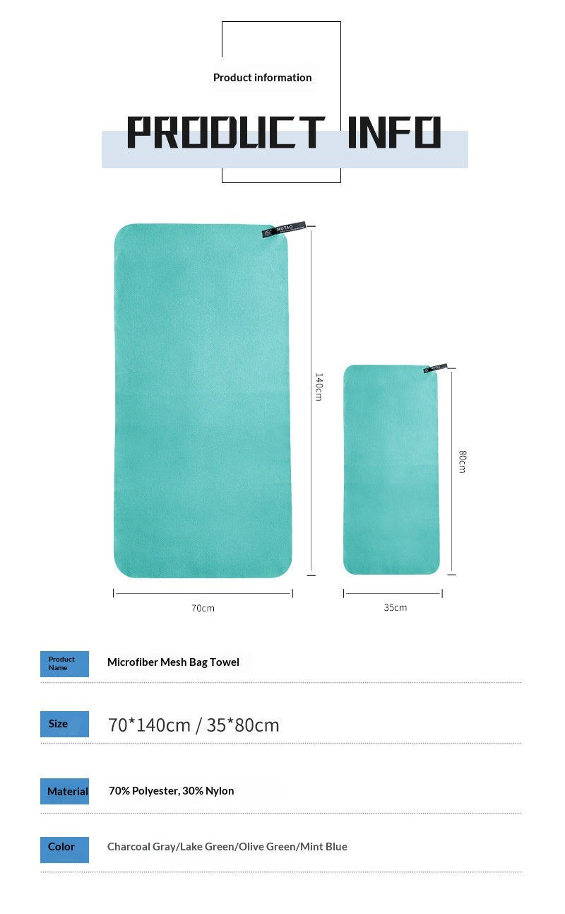 Ultra-Fine Fiber Quick-Drying Compact Travel Microfiber Towel